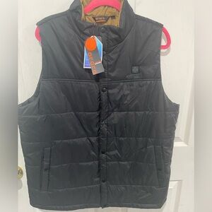 Ororo Quilted Puffer Vest Mens XL Full Snap Black New